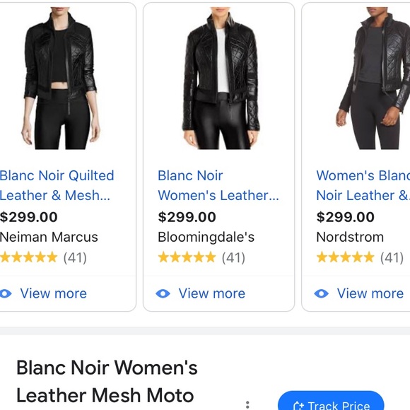 Blanc Noir Leather & Mesh Moto Jacket - Picture 5 of 13